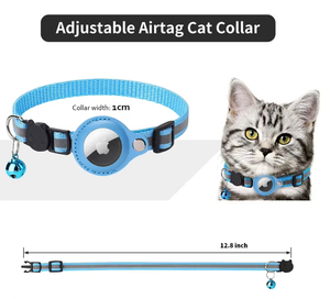 Polyester Spot Toepasbare Huisdier Airtag Kat Kraag Anti-Verlies Positionering Tracking Kitten Reflecterende Bell Gesp Sluiting Nekring - Product Image 5