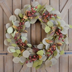 Corona de exterior de lirios, rosas y ciruelas, estilo rústico, verde, para el Día de la Madre, a granel, de Michaels, con suculentas - Product Image 1