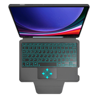 Casing Keyboard Wireless Touchpad Combo Bahasa Logo Kustom untuk Samsung Galaxy Tab S10 Plus 2024 S9 FE Plus 12.4 Lepas Pasang