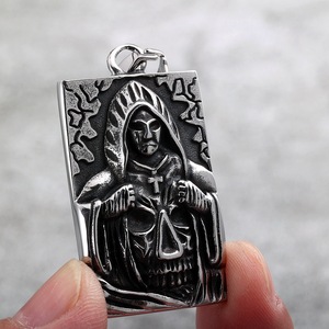 Stainless Steel Pendant Necklace Unisex <b>Cross</b> Geometric Design Asymmetry Fashion Jewelry for Clothing Matching - Product Image 4