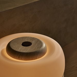 Lampe de table en marbre naturel Wabi Sabi, E27 LED 220V, commande par interrupteur, pour décoration de salon et de chambre - Product Image 4
