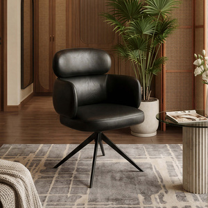 <span class=keywords><strong>Fauteuil</strong></span> d'appoint pivotant en cuir rétro à double appui-tête avec base métallique, <span class=keywords><strong>fauteuil</strong></span> rotatif pour la maison, le bureau, le salon, les loisirs, en <span class=keywords><strong>fourrure</strong></span> - Product Image 1