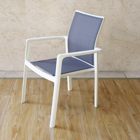 Fauteuil en maille OEM ODM en gros pour terrasse d'hôtel, restaurant, mobilier de patio, couleur personnalisée, résistant aux UV, conforme REACH EN 581