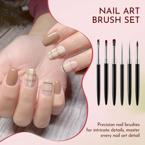 Pinceau de précision pour nail art de qualité professionnelle, pointe ovale, manche métallique robuste et confortable pour la conception d'ongles DIY et la manucure. - Product Image 6
