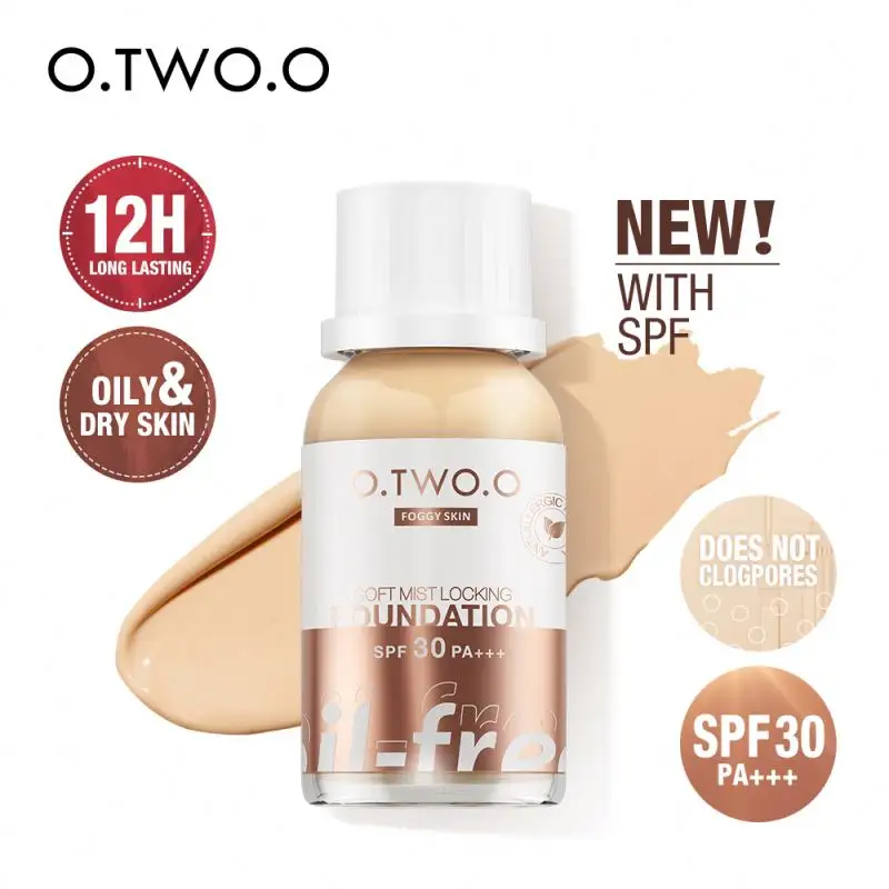 O.TW O.O Foundation cakupan penuh wanita, alas rias Foundation TERBAIK UNTUK WANITA warna hitam Super awet desain baru