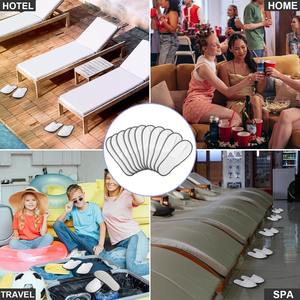 รองเท้าแตะแบบใช้แล้วทิ้งสำหรับสปาในบ้านรองเท้าแตะแบบปิดปลายเท้าสีขาวรีไซเคิลได้กันลื่นซักได้ - Product Image 6