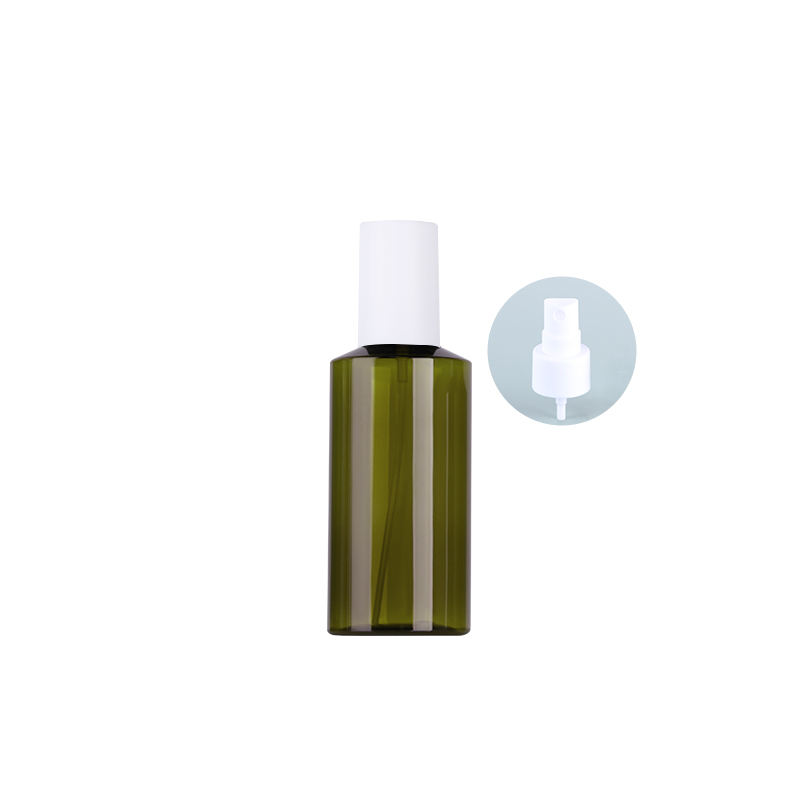 ขวดสีเขียวพร้อมฝาสีขาว