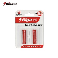 Pile R03 AAA Zinc-Carbone 1,5V Super Heavy Duty avec gaine en PVC pour système de charge, jouets, durée de vie 3 ans
