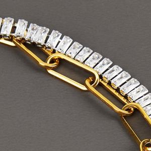 Pulseras de circonita cúbica con incrustaciones, cadena de eslabones, dijes, accesorios de joyería con chapado en oro PVD - Product Image 4