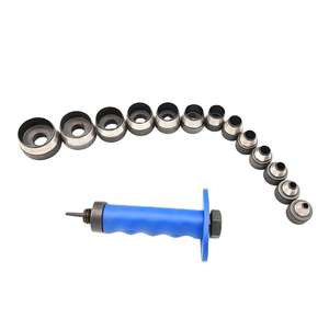 ชุดเครื่องมือเจาะรูหนังแบบเปลี่ยนหัวได้ 14 ชิ้น สำหรับงานหนัก ผลิตจากเหล็กกล้าคาร์บอนสูง สำหรับงาน DIY สายพาน  บรรจุกล่อง  OEM - Product Image 4