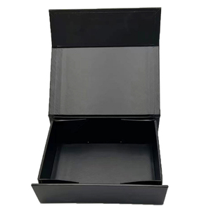 OEM Custom Luxury Mini <b>Boxes</b> Sturdy Matt <b>Black</b> 3C Luxury UV Logo Gift Packaging Magnetic Folding Box for Socks Embossing - Product Image 3