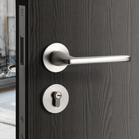 YMC Moderne Chambre Serrure De Porte En Bois Silencieux Absorbant Magnétique Split Poignée En Alliage De Zinc pour Une Utilisation Intérieure Villas Intégrées
