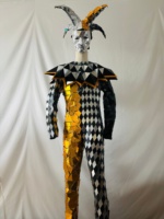 Costume de Clown Miroir pour Adultes – Kits Or et Argent – Tenue de Danse Élégante pour Spectacles de DJ en Boîte de Nuit, Divertissement Scénique et Événements