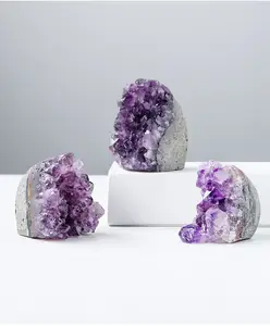 Hot Selling Natural Uruguayan Amethyst Cluster 3A Crystal Geode Cluster Quartz Reiki Healing Crystal Gifts Raw Amethyst