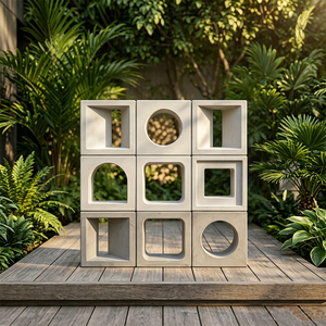 Bloque de Cemento Decorativo Hueco, Perfecto para Pantallas de Privacidad, Paredes de Jardín y Divisores de Patio Exterior - Product Image 1