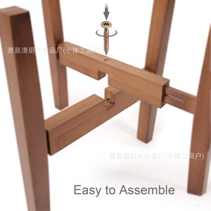 Adjustable Solid Wood Flower <b>Stand</b> Cross Shaped Telescopic Indoor Living Room Balcony Floor Standing Plant Holder - Product Image 4