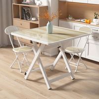 Mesas Plegables Modernas para Cafetería y Restaurante, Cuadradas, de Acero Inoxidable, Mesa Plegable para Cocina, Juegos y Póker