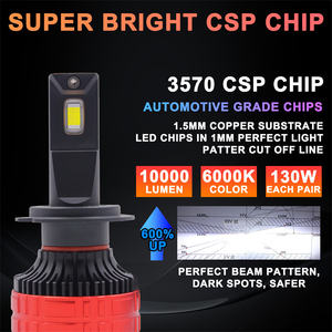 130W 20000LM <span class=keywords><strong>X8</strong></span> X9 H1 coche Led faro bombillas 6000K faros delanteros 9005 9006 HB3 HB4 H4 H7 H11 H8 H9 coche Led faro luces Canbus - Product Image 2