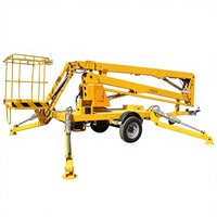 Nouvelle nacelle araignée électrique montée sur remorque, flèche télescopique, empattement 3050 mm, garde au sol 0,06 m, hauteur maximale 18 m, table 1350x830
