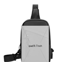 Sac à bandoulière multifonctionnel décontracté pour homme, personnalisé en gros, sac de poitrine imperméable pour homme avec chargement USB