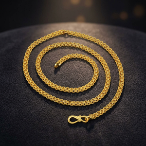 สร้อยคอทองชุบไมครอน 14K 18K 24K แบบขายส่ง, ดีไซน์โซ่ทันสมัย, โซ่แบบป๊อปคอร์น, โซ่แฟชั่นทองเหลือง - Product Image 3