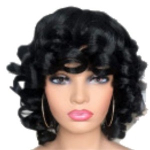 Nueva Peluca de Cabello Corto y Rizado Negro Estilo Europeo Americano para <span class=keywords><strong>Mujer</strong></span>, Rizos Pequeños y Esponjosos, 140g, Ligera, Éxito de Ventas en <span class=keywords><strong>AliExpress</strong></span> y Wish - Product Image 1