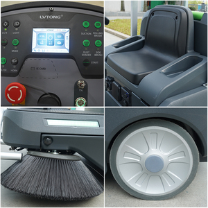 Machine de nettoyage de sols industrielle autoportée avec fonction de pulvérisation par pistolet à eau, système de réduction de la poussière et levage automatique de la brosse - Product Image 3