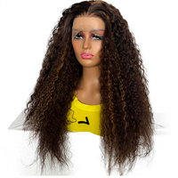 Perruque haute qualité pour femmes européennes et américaines, style exotique, dentelle frontale, cheveux bouclés africains naturels de couleur miel doré, haute simulation