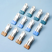 10 pcs/lot coupe-vent antidérapant stockage sous-vêtements ménage étanchéité acier inoxydable séchage cintres pinces à linge Clips