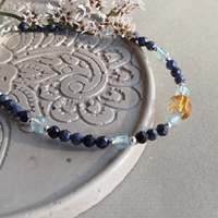 4mm Facettes Brésil Amazonite Aigue-Marine Apatite Pierre de Soleil Lapis Pierre de Lune Perle Naturelle Fait Main Vintage Or 18K Cadeau