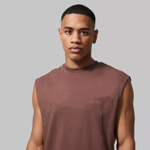 Camisetas sin mangas de alta calidad para hombre Camiseta sin mangas de algodón transpirable a la moda con estilo Método de tejido Camiseta sin mangas de bajo precio - Product Image 2