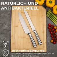 Bamboe snijplank met scherper, duurzaam, extra groot, dik, houten keuken snijplank