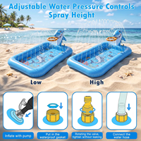 Piscine gonflable pour enfants avec panier de basket - Piscine gonflable pour bébés et tout-petits, tapis de jeu avec arroseur pour enfants