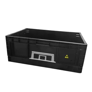 ALLESD塑料PCB ESD储物盒可折叠电子元件包装盒防静电箱托盘