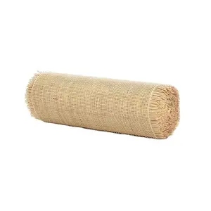 Top quality Natural Mesh Rattan Cane Webbing Roll Woven Bleached Webbing Paper Rattan For Making Furniture