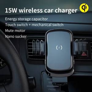 Support de téléphone de voiture à charge rapide 15W, <span class=keywords><strong>chargeur</strong></span> sans fil à <span class=keywords><strong>induction</strong></span> tactile pour <span class=keywords><strong>iPhone</strong></span> Galaxy - Product Image 2