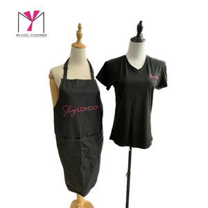 MUYANG verstellbar Custom Print Logo Design Baumwolle Polyester Reine Farbe Schwarz Kochen Essen Mann Frauen Garten Lätzchen Chef Küche <span class=keywords><strong>Apro</strong></span> - Product Image 2