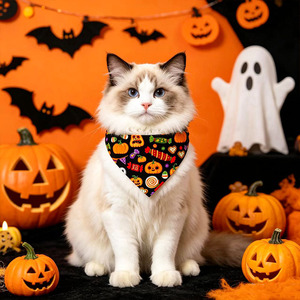 Yisi Halloween Pet Bib Triangular Scarf Drool Bib For Cats Dogs Party Fall - Product Image 4
