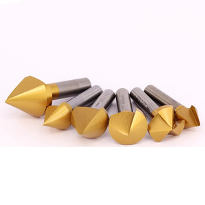 Ti-Coated Cobalt Chamfering <strong>Drill</strong> 45 60 90 Degree <strong>Countersink</strong> <strong>Drill</strong> Bit Ti-Coated Three-flute Chamfering Cutter - Product Image 4