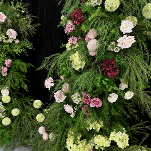 Arche florale haut de gamme réaliste en soie verte et rose mélangée, élégante et luxueuse, pour la décoration de lieux de mariage, idéale pour la rentrée scolaire, écologique - Product Image 3