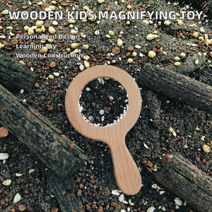 Lupa de madera natural pulida SUKI, juguete educativo para niños y bebés, para exteriores, con logotipo personalizado - Product Image 2