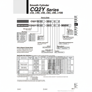 Pièces pneumatiques de CDQ2YA40-100DCMZ de cylindre lisse SMC Pneumatics - Product Image 1