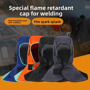 Cape et chapeau de protection anti-brûlure pour <span class=keywords><strong>soudeur</strong></span> électrique, ignifuges, anti-poussière, anti-éclaboussures, pour travaux de ponçage - Product Image 2