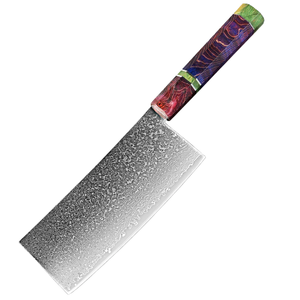 Cuchillo de Carnicero KEENHOPE Impresionante de 7 Pulgadas, Acero al Carbono, Mango de Madera de Arce Estabilizada Colorida, Hecho a Mano, Apto para Lavavajillas - Product Image 1