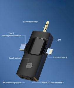 Microphone Lavalier sans fil K15 3-en-1 pour enregistrement de clips radio réduisant le bruit micro-cravate pour IOS Android Tiktok diffusion en direct - Product Image 2