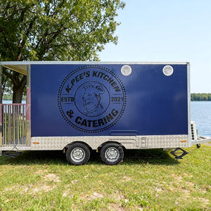 รถขายอาหารเคลื่อนที่แบบกำหนดเองได้ รถขายเครื่องดื่ม รถบาร์บีคิวถ่าน รถขายอาหารรมควันเคลื่อนที่ ตู้โชว์อาหารบน<span class=keywords><strong>ล้อ</strong></span> - Product Image 3