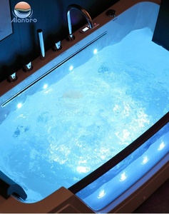 Baignoire de massage à air autoportante en acrylique d'intérieur, baignoire à remous avec cascade, baignoire japonaise chauffée, lumières colorées, ordinateur - Product Image 6
