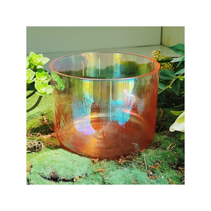 Cuenco para cantar de cristal de cuarzo transparente colorido con luz cósmica Q're 432Hz/440Hz 5,25-8,75 "Meditación Zen espiritual - Product Image 4