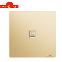 Prise réseau RJ45 murale simple dorée personnalisée OEM pour ordinateur