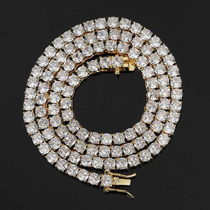 G1463-<span class=keywords><strong>Cadena</strong></span> de tenis de Circonia cúbica, 1 Fila de collares, joyería ostentosa de Hip hop, <span class=keywords><strong>cadena</strong></span> de tenis de oro y <span class=keywords><strong>plata</strong></span>, gran oferta - Product Image 5